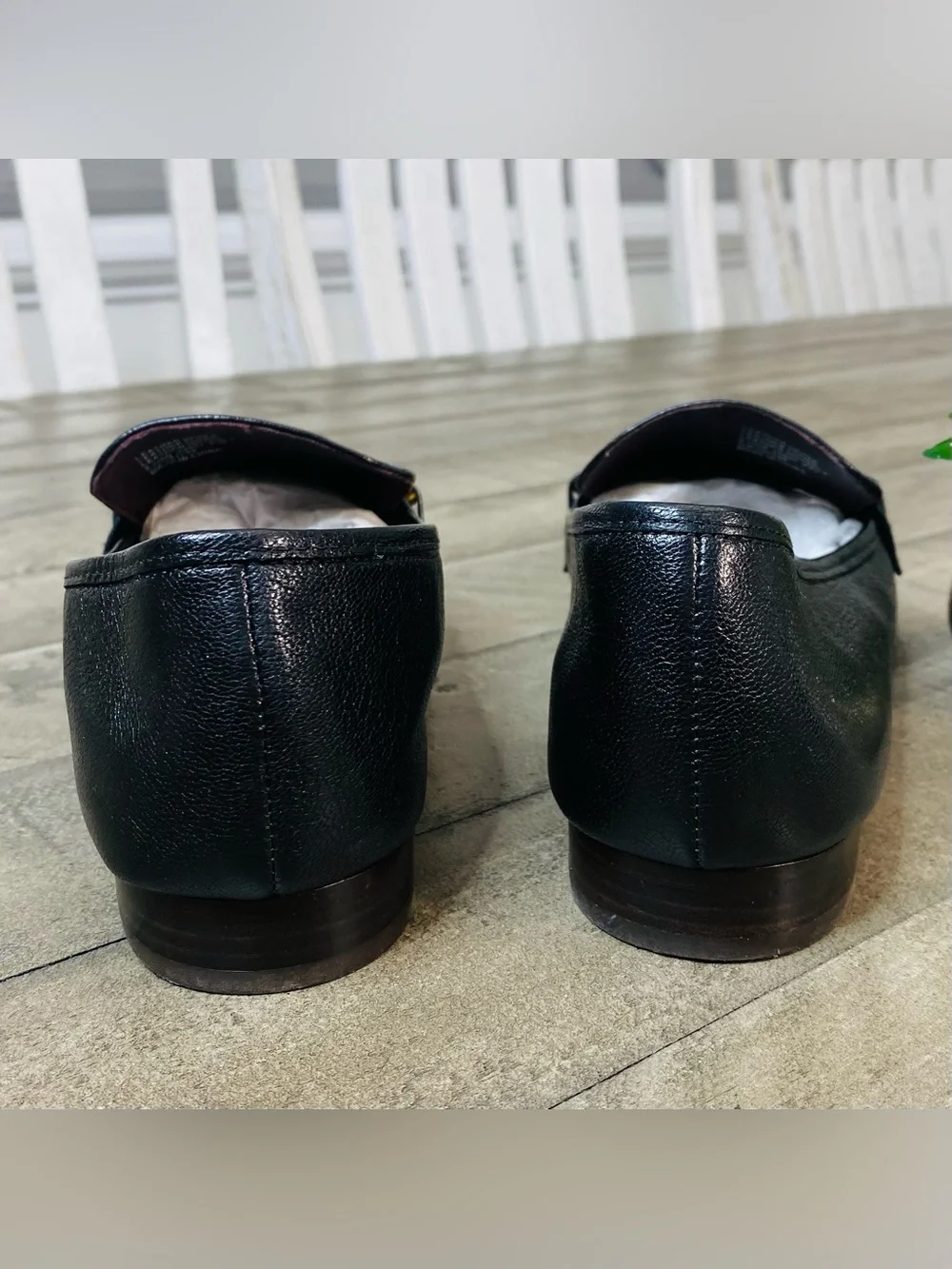 Tory Burch Size 9.5 Perrine Loafer Shoes Square Toe Logo Leather Perfect Black